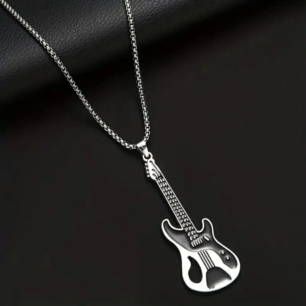 New  - Vintage Styled Guitar Necklace